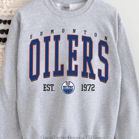 Edmonton Oilers Hockey Sweatshirt, Retro Edmonton Oilers Est 1972 Shirt Sweater - Picture 1 of 3